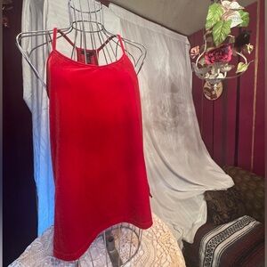 GAP Cherry Red Velvet Racerback Top, Small
